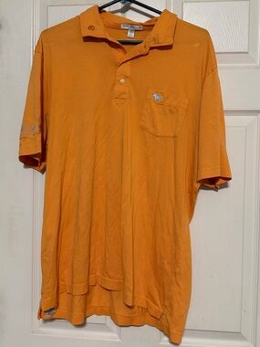 Peter Millar Scotty Cameron Orange Men's Short-Sleeve Polo with Chest Pocket